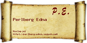 Perlberg Edna névjegykártya